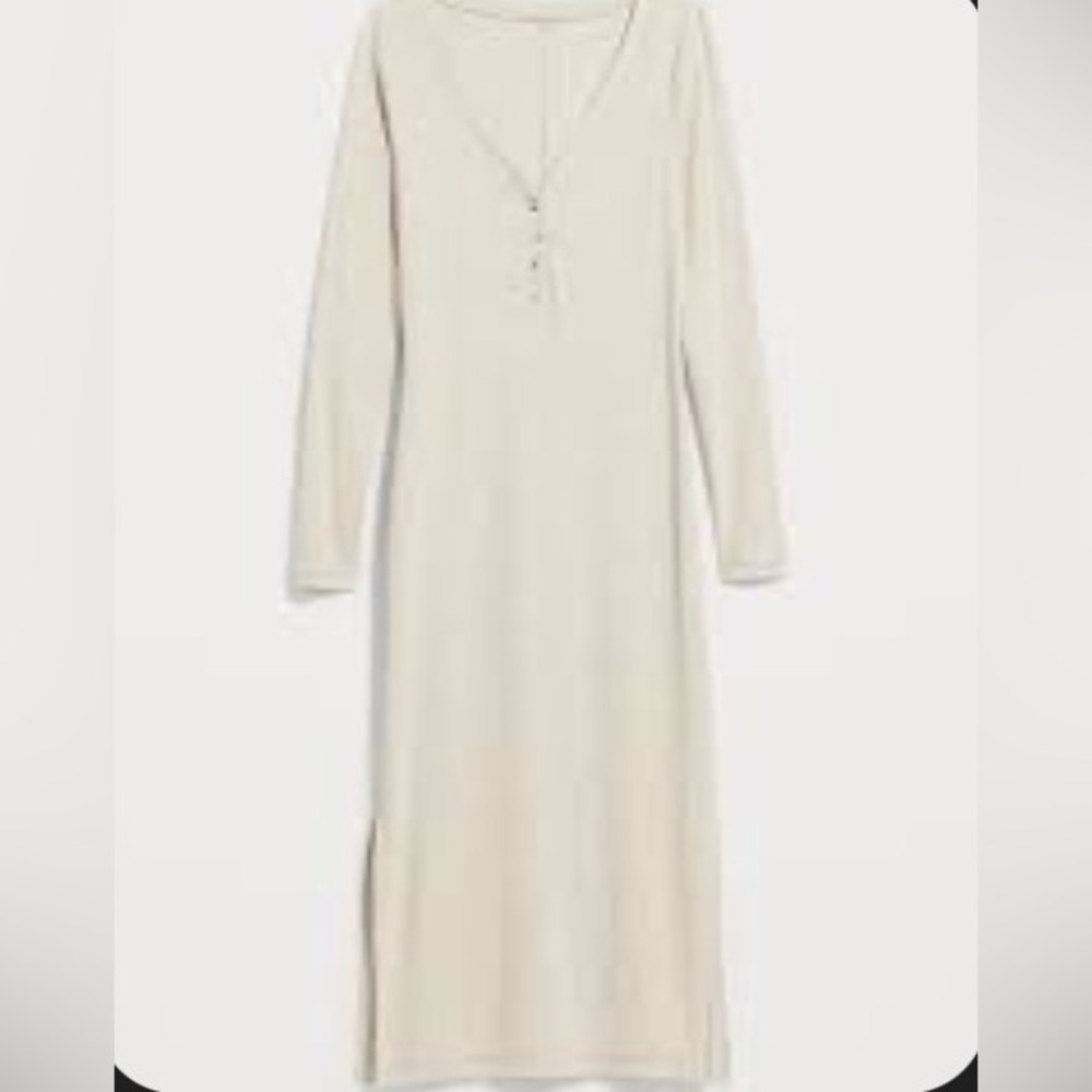 Old Navy Women’s Large Oatmeal Heather  Long Sleeve rib knit Dress